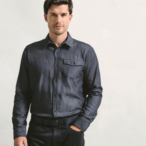 MENS JEANS STITCH DENIM SHIRT Thumbnail