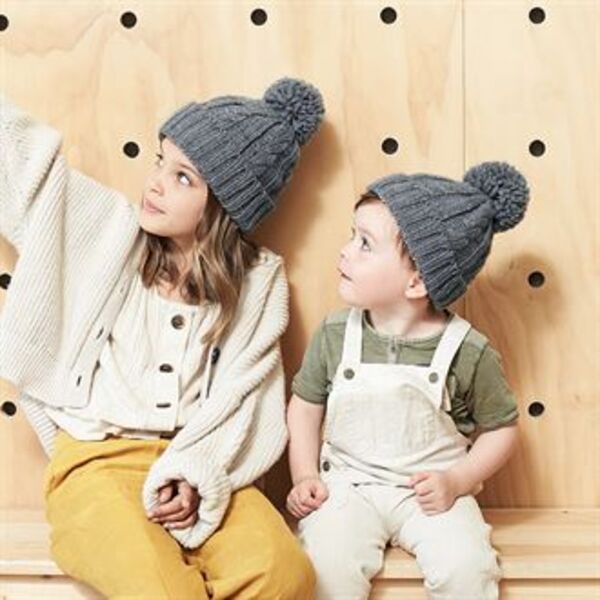 Infant/junior cable knit melange beanie Thumbnail