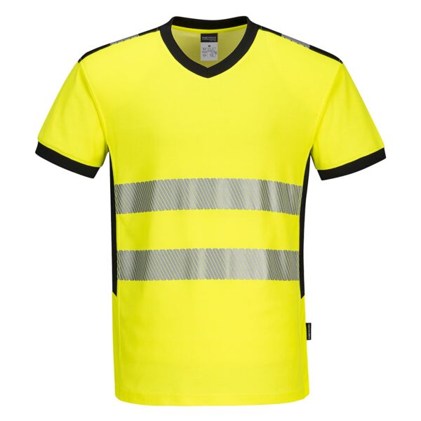 PW3 Hi-Vis V-Neck Mesh Insert T-Shirt S/S Thumbnail