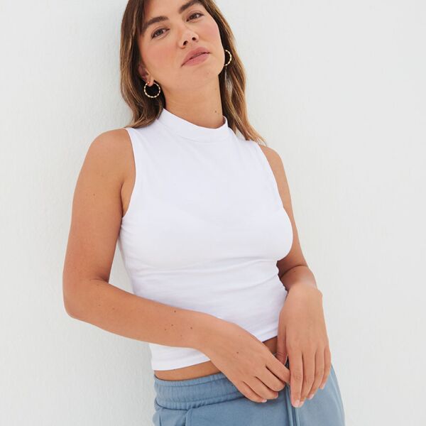 SF Ladies High Neck Crop Vest Thumbnail