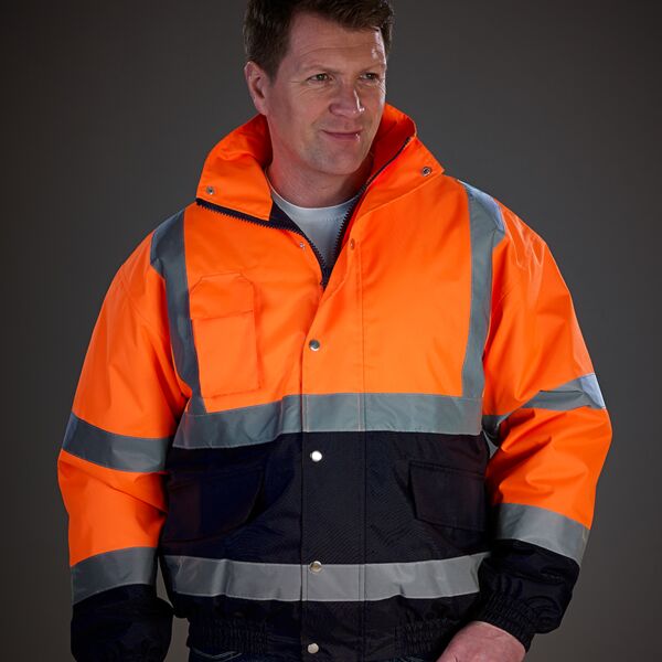 Yoko Hi-Vis Two Tone Bomber Jacket (HVP218) Thumbnail