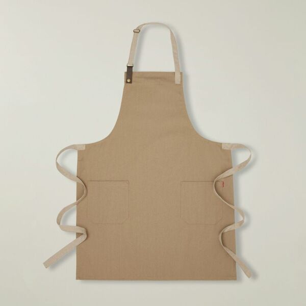Biscuit Adjustable Apron W/ Leather Detailing Thumbnail