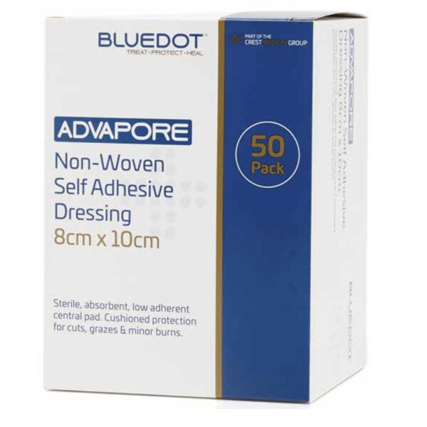 Advapore Fabric Non-Woven Adhesive Wound Dressing 8cm x 10cm (Box 50) Thumbnail