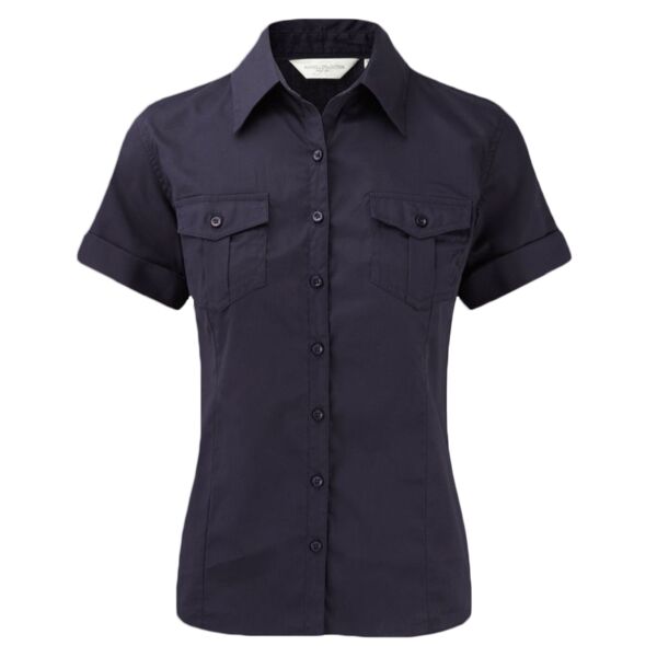 Russell Collection Ladies Short Sleeve Twill Roll Shirt Thumbnail
