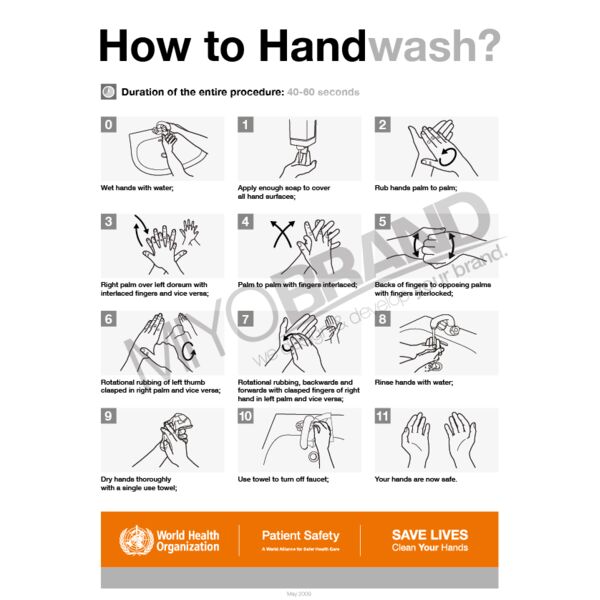 Hand Hygiene Sticker Sign A4 Pack of 4 Thumbnail